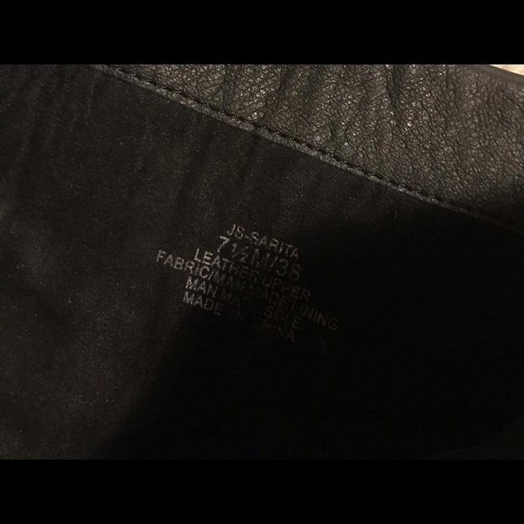 Jessica Simpson Tall Heeled Leather Black Boots Size 7.5 - Picture 9 of 12